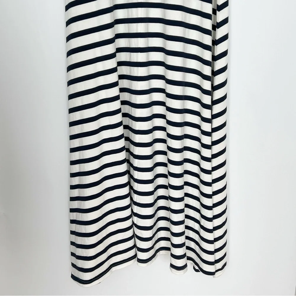 J.Crew Sunset Striped Knit High Low Maxi Dress Ivory Navy XS - Picture 10 of 12